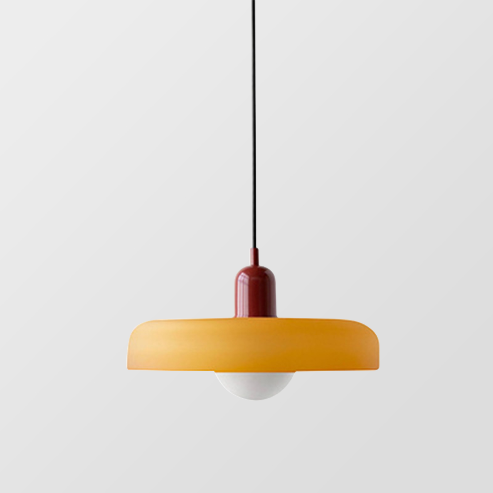 Bauhaus-Pendelleuchte Aus Farbigem Glas